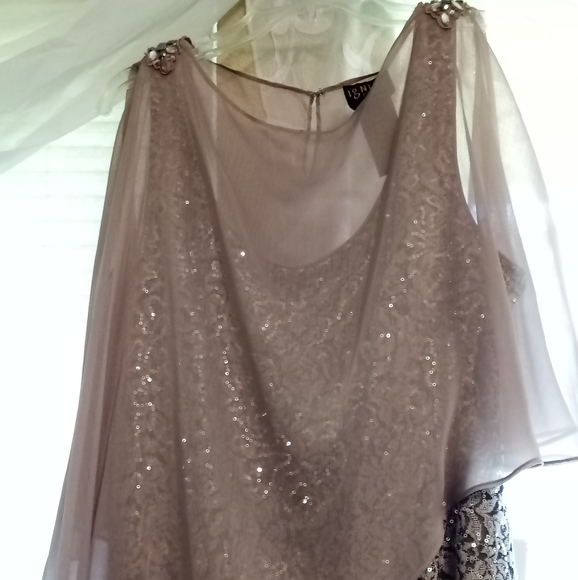 Sequined Nude Colored Formal Gown - Picture 2 of 4